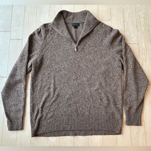 Marshall Field’s Cashmere 1/4 Zip Men’s Sweater Heather Brown Size XL